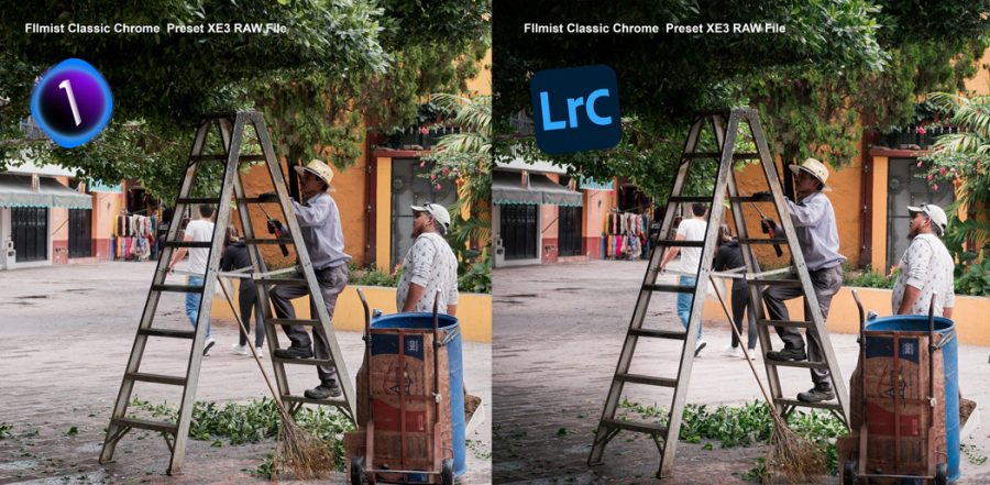 Side by side of classic chrome presets in Capture one and Lightroom
